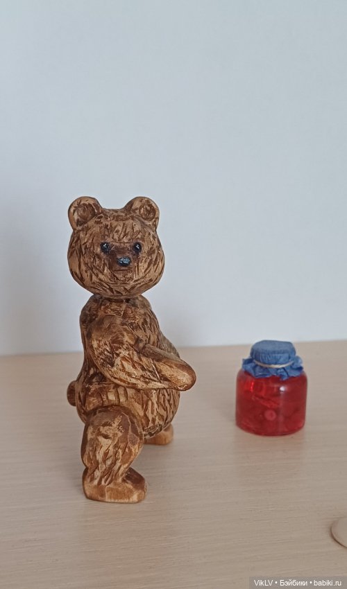 Мишка деревянный подвижный ручной работы (фото 2)