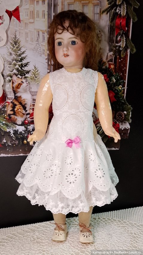 Комплект нижнего белья из панталончиков и рубашечки для антикварных кукол и реплик 54-60см роста