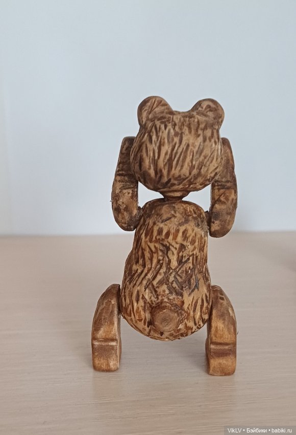 Мишка деревянный подвижный ручной работы (фото 3)