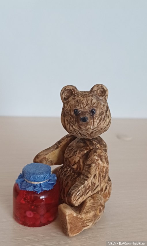 Мишка деревянный подвижный ручной работы (фото 5)