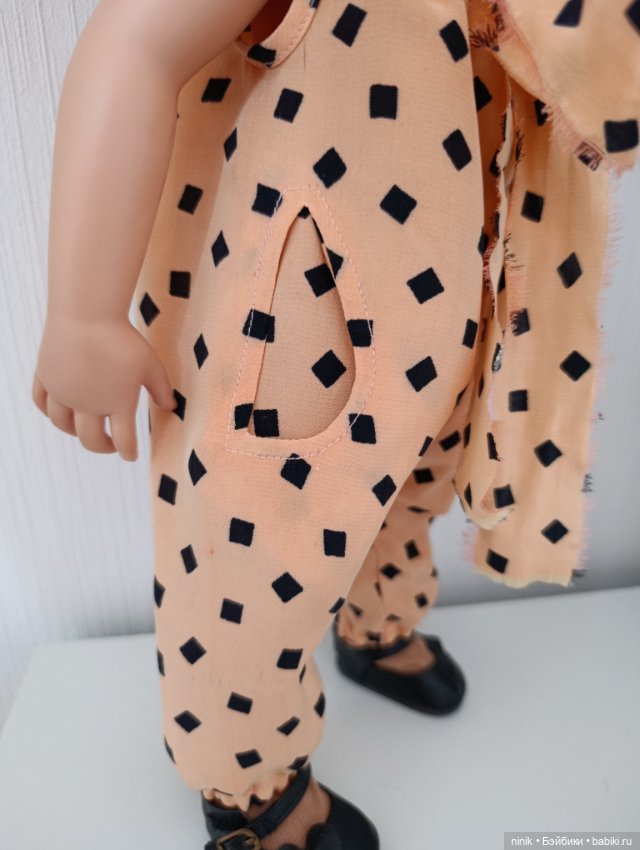 Крепдешиновые комбинезоны на куклу Готц 48-52 см (фото 4)