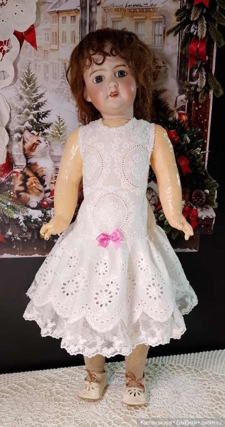 Комплект нижнего белья из панталончиков и рубашечки для антикварных кукол и реплик 54-60см роста