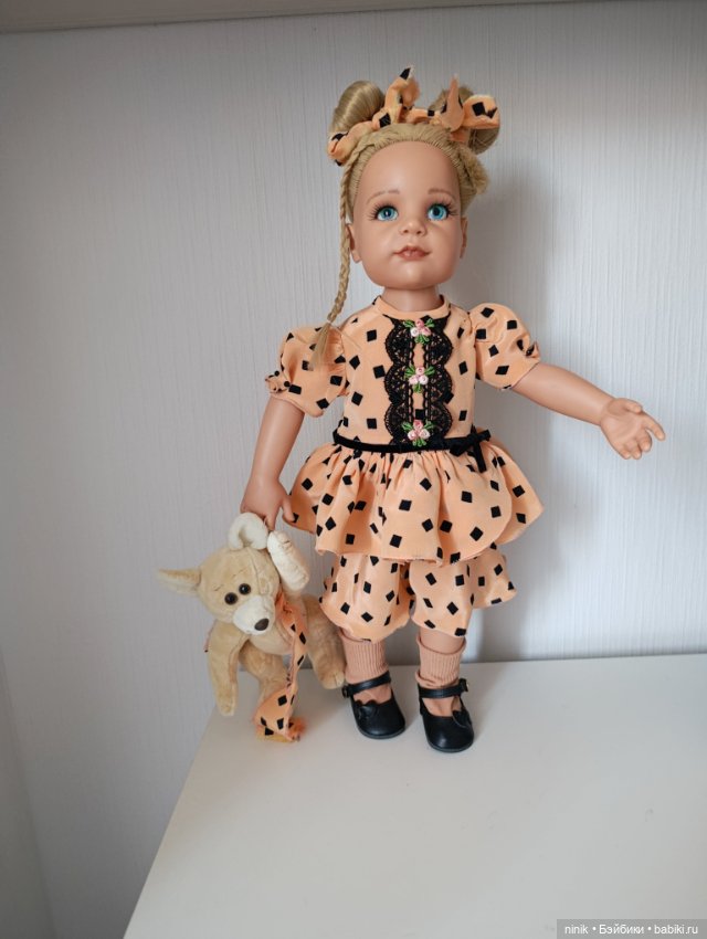 Крепдешиновые комбинезоны на куклу Готц 48-52 см (фото 6)