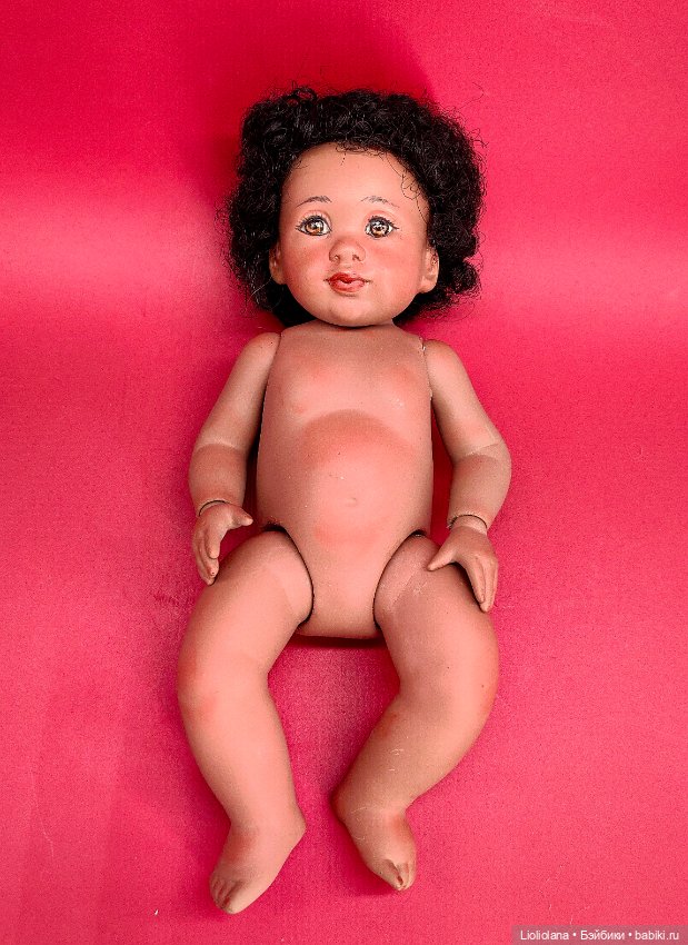 Кукла фарфоровая Малышка-африканка от Jeanne Singer OOAK (фото 4)