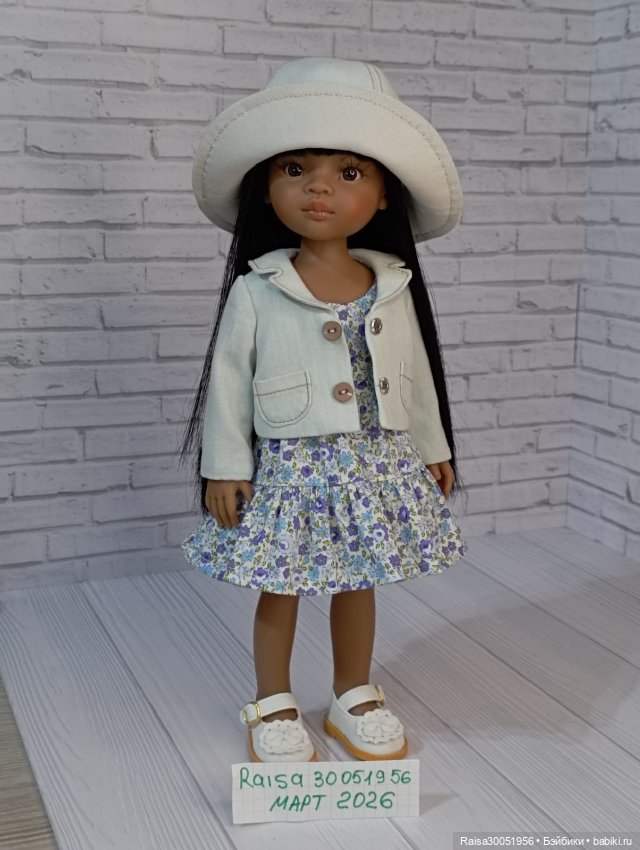 Пиджак, сарафан, шляпа для кукол Паола Рейна 32-34 см (фото 2)