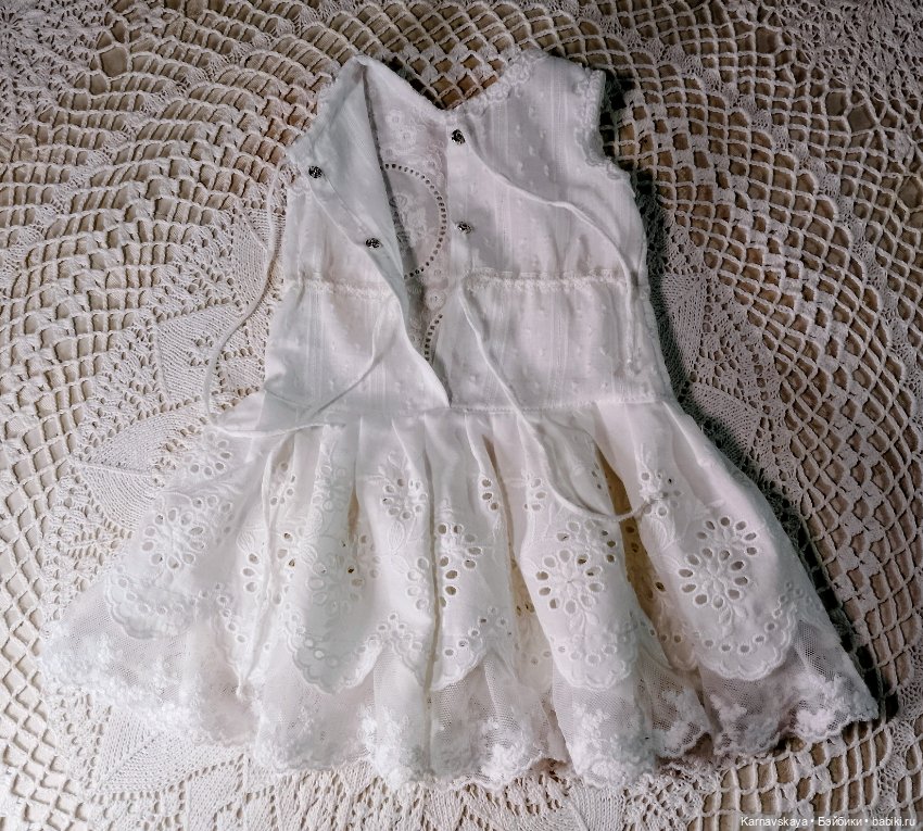 Комплект нижнего белья из панталончиков и рубашечки для антикварных кукол и реплик 54-60см роста (фото 7)