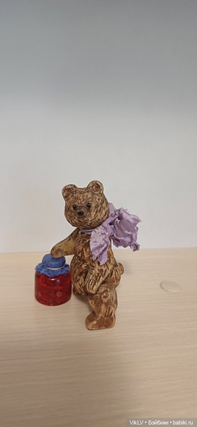 Мишка деревянный подвижный ручной работы