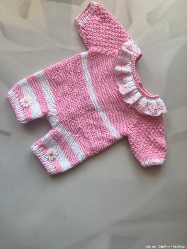 Вязанный комбезик для пупса (фото 4)
