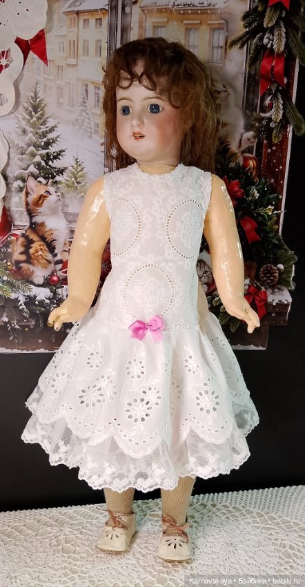 Комплект нижнего белья из панталончиков и рубашечки для антикварных кукол и реплик 54-60см роста (фото 5)