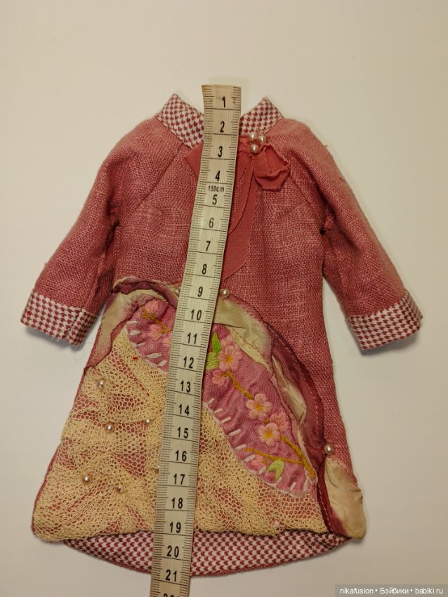 Платье лён на куклу БЖД 41 см тонер (фото 5)