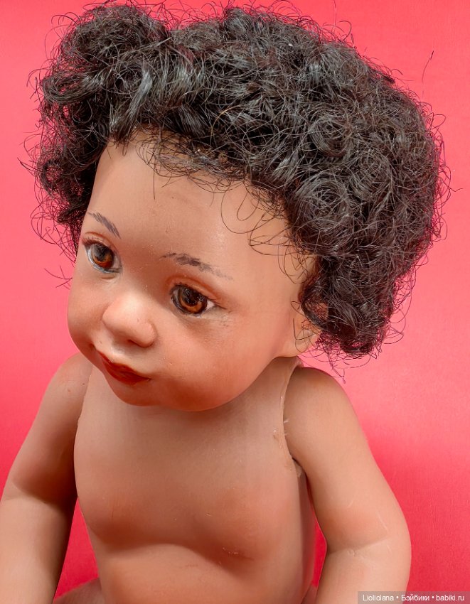 Кукла фарфоровая Малышка-африканка от Jeanne Singer OOAK (фото 9)