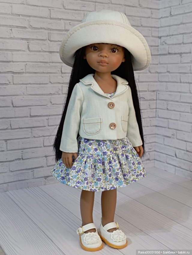 Пиджак, сарафан, шляпа для кукол Паола Рейна 32-34 см (фото 4)