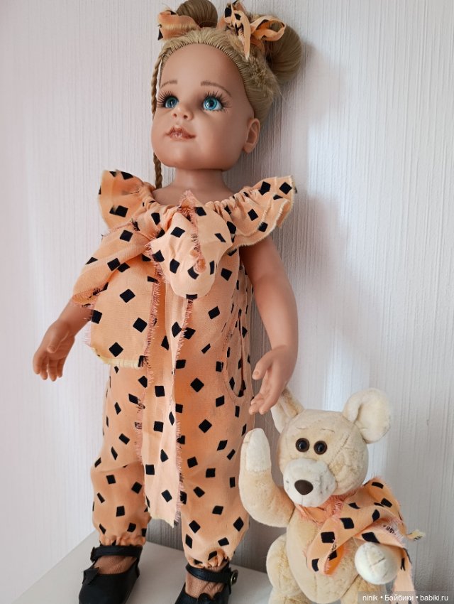 Крепдешиновые комбинезоны на куклу Готц 48-52 см