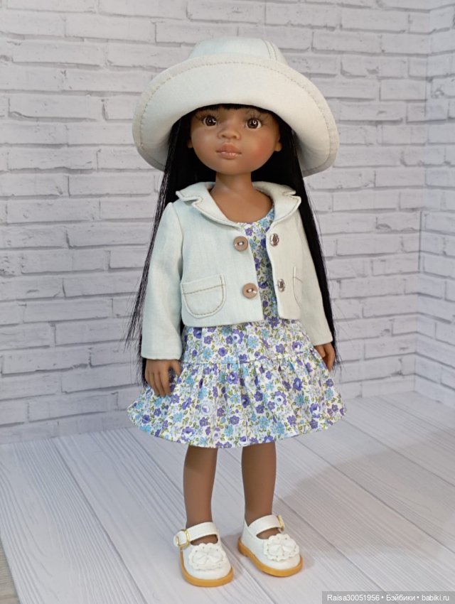 Пиджак, сарафан, шляпа для кукол Паола Рейна 32-34 см (фото 3)
