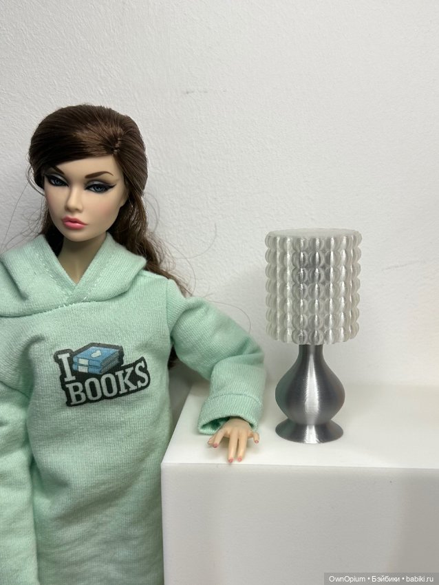 Лампа (пузырьковый абажур, серебристое основание) (фото 2)