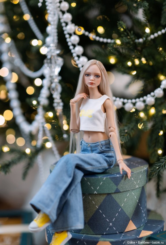 Авторская шарнирная кукла Хлоя (бланк) в помадке + голова Алиса в подарок (фото 5)