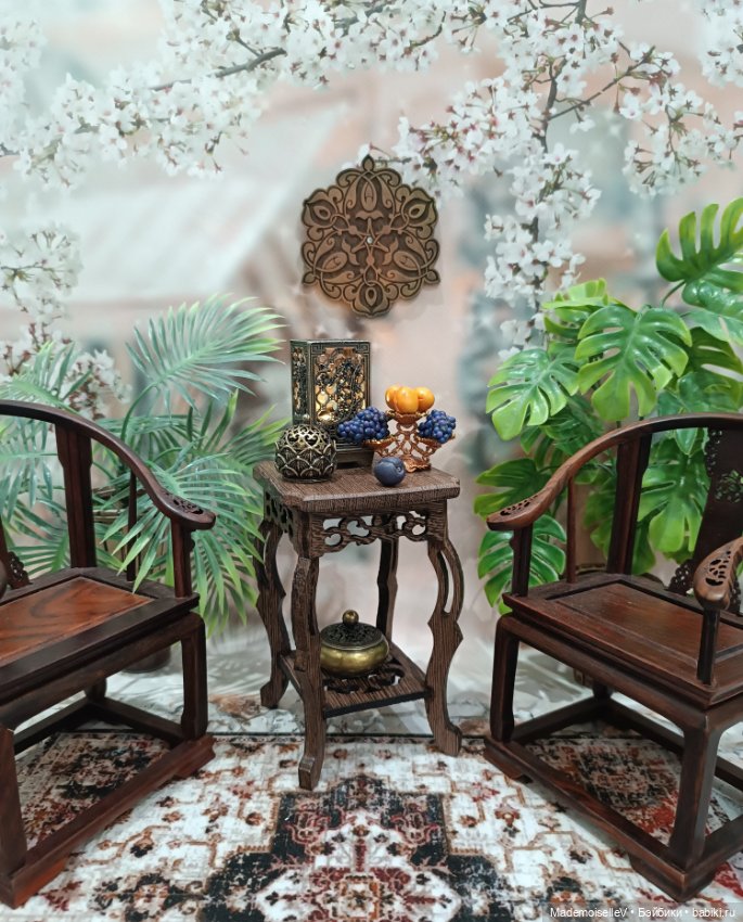 Кофейный столик натуральное дерево резное (фото 8)