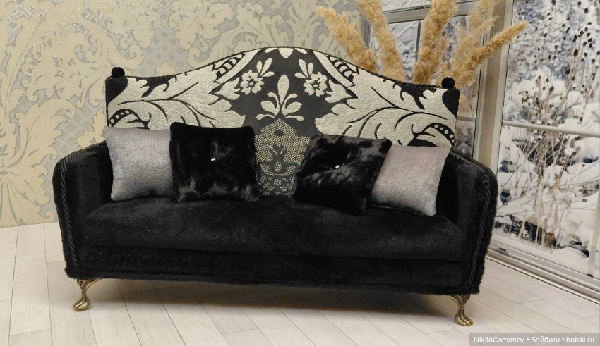 Мебель диван для кукол Paola Blythe integrity poppy mizi momoko barbie 1:6 (фото 3)