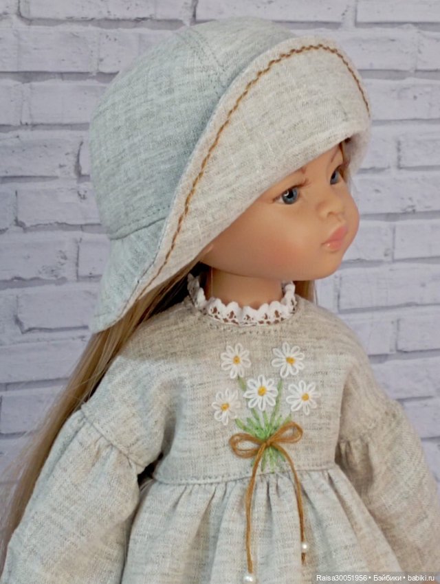 Платье , шляпа для кукол Паола Рейна 32-34 см (фото 5)