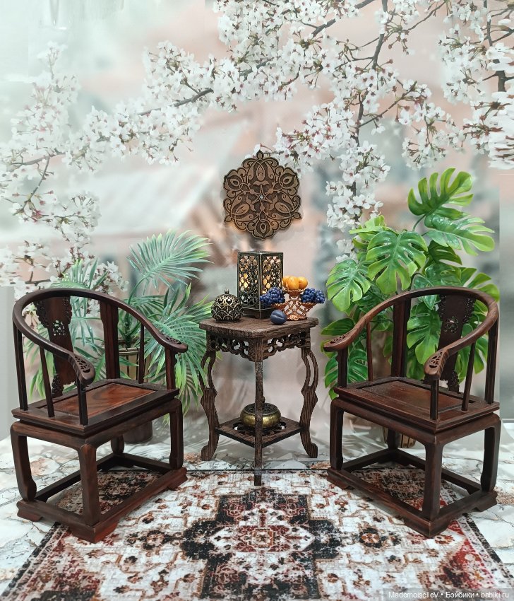 Кофейный столик натуральное дерево резное