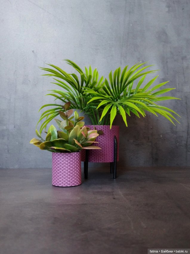 Реалистичные комнатные растения для кукольного интерьера