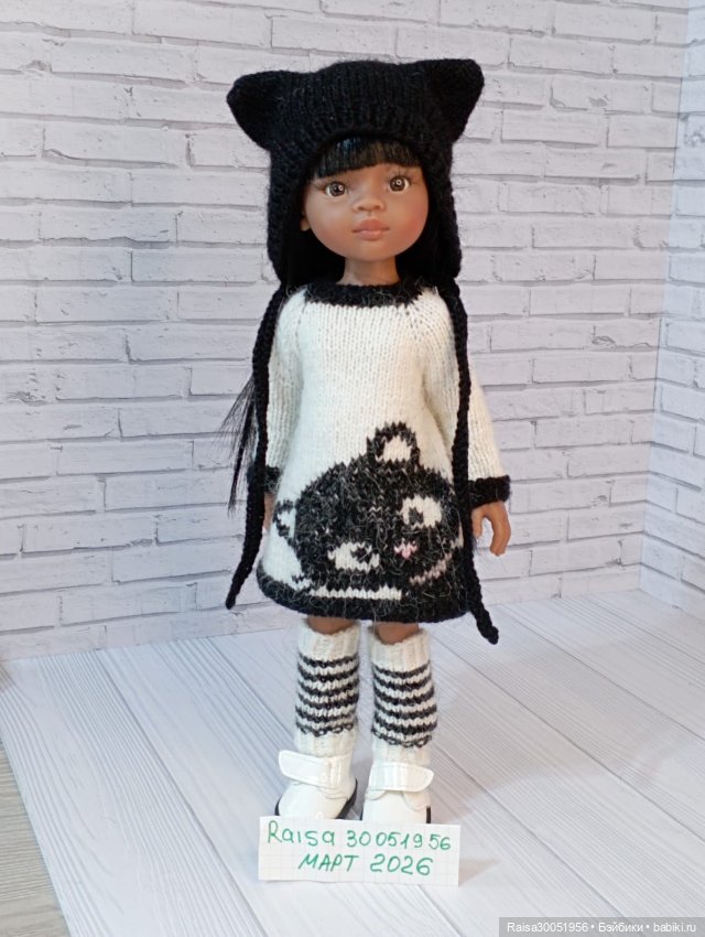 Платье,шапка, гетры для кукол Паола Рейна 32-34 см (фото 3)