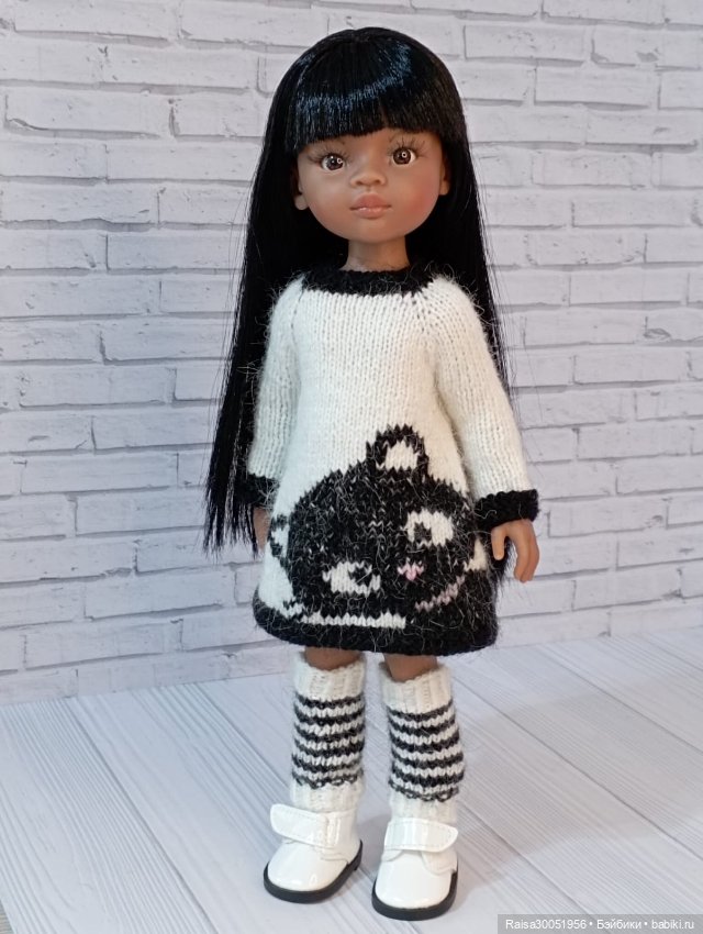 Платье,шапка, гетры для кукол Паола Рейна 32-34 см (фото 5)