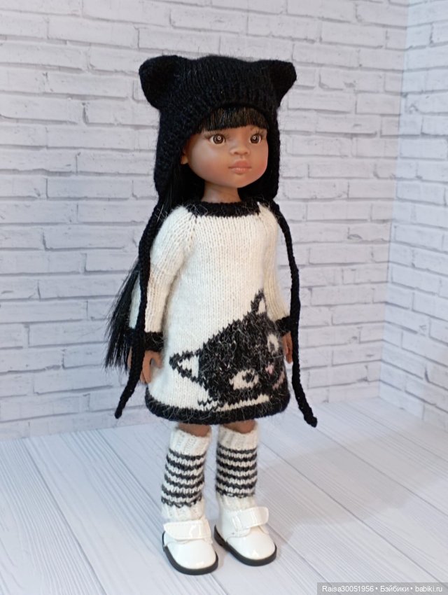 Платье,шапка, гетры для кукол Паола Рейна 32-34 см (фото 2)