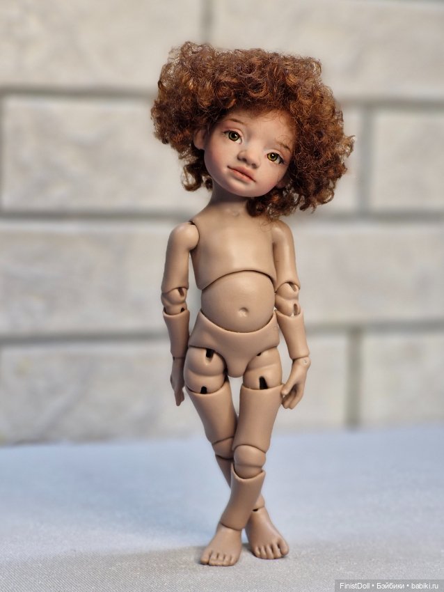 Авторская шарнирная кукла Пуговка