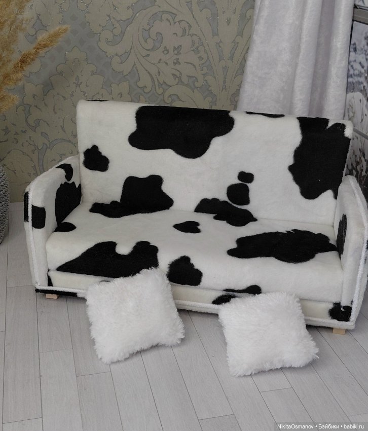 Диван "Долматин" для кукол 1:6 ( мебель) (фото 2)