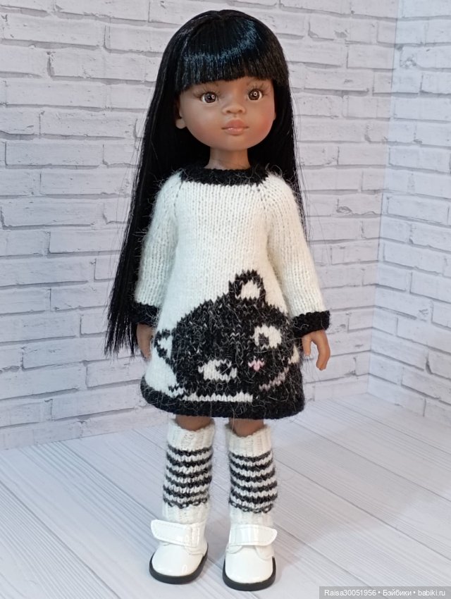 Платье,шапка, гетры для кукол Паола Рейна 32-34 см (фото 4)