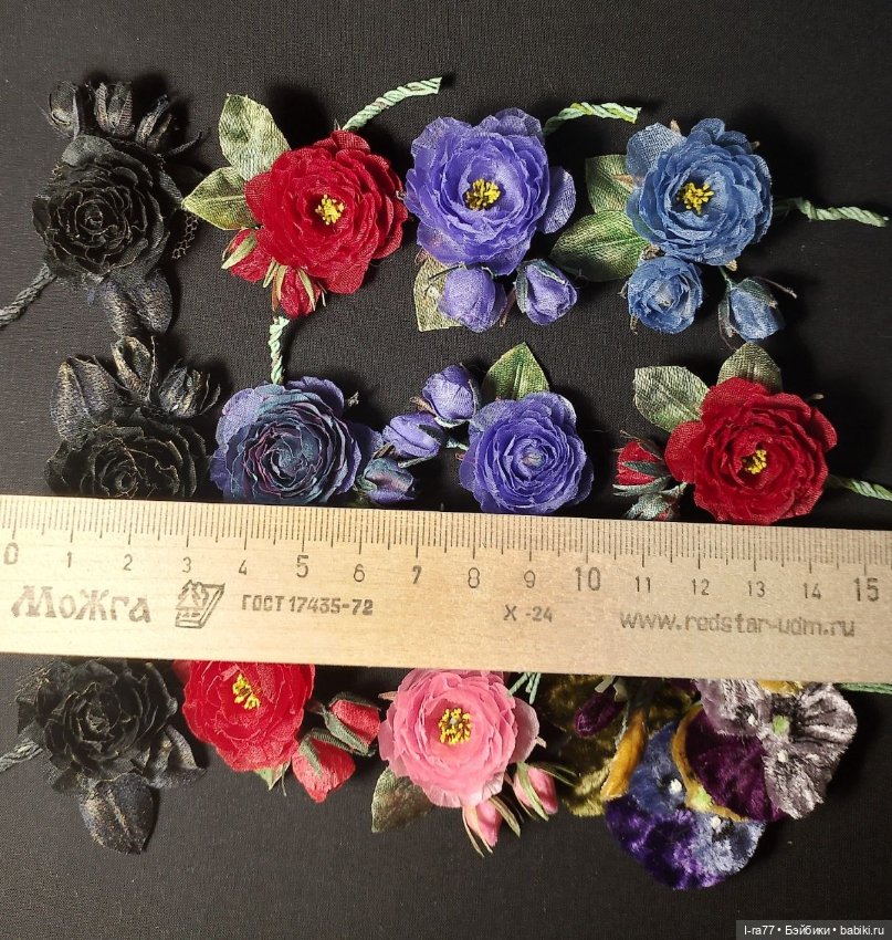 Цветы на шляпки из шелка — Другие аксессуары для кукол (фото 2)