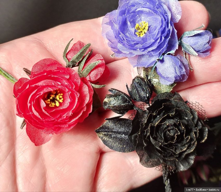 Цветы на шляпки из шелка — Другие аксессуары для кукол (фото 4)