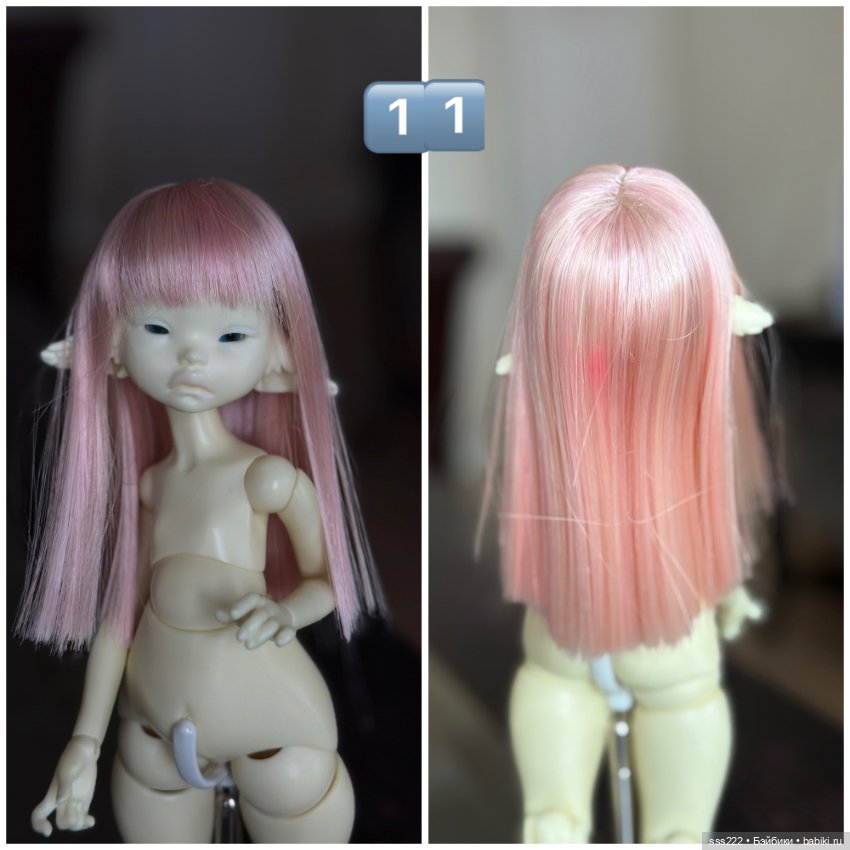 Цветные парики для кукол с размером головы 5-6