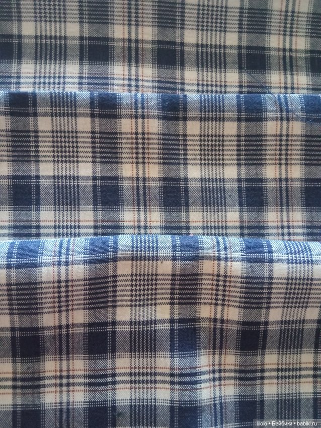 Лот ткани по типу шотландки для кукольного рукоделия