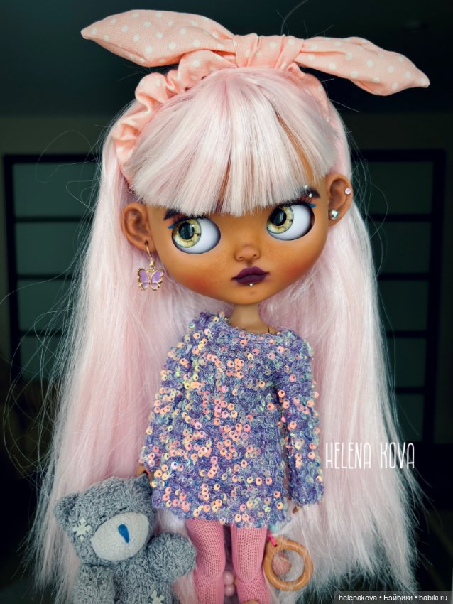 Кукла Блайз кастом розовые волосы (фото 2)