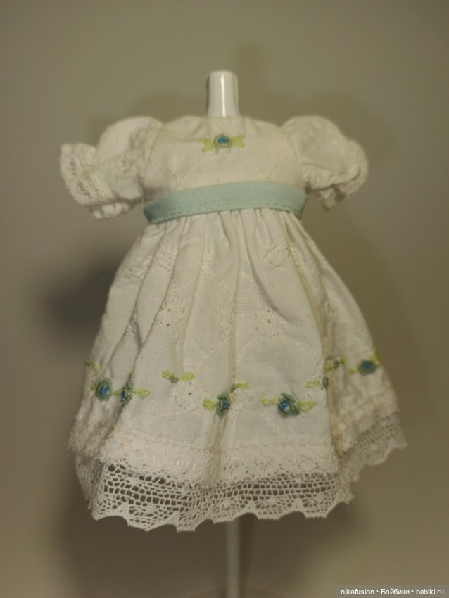 Платье на антикварную или винтажную куклу рост 16-20 см (фото 4)