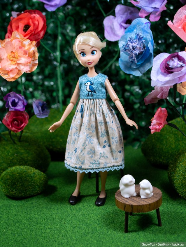 Платье "Птичка" с вышивкой для пижамных принцесс, бжд (фото 2)