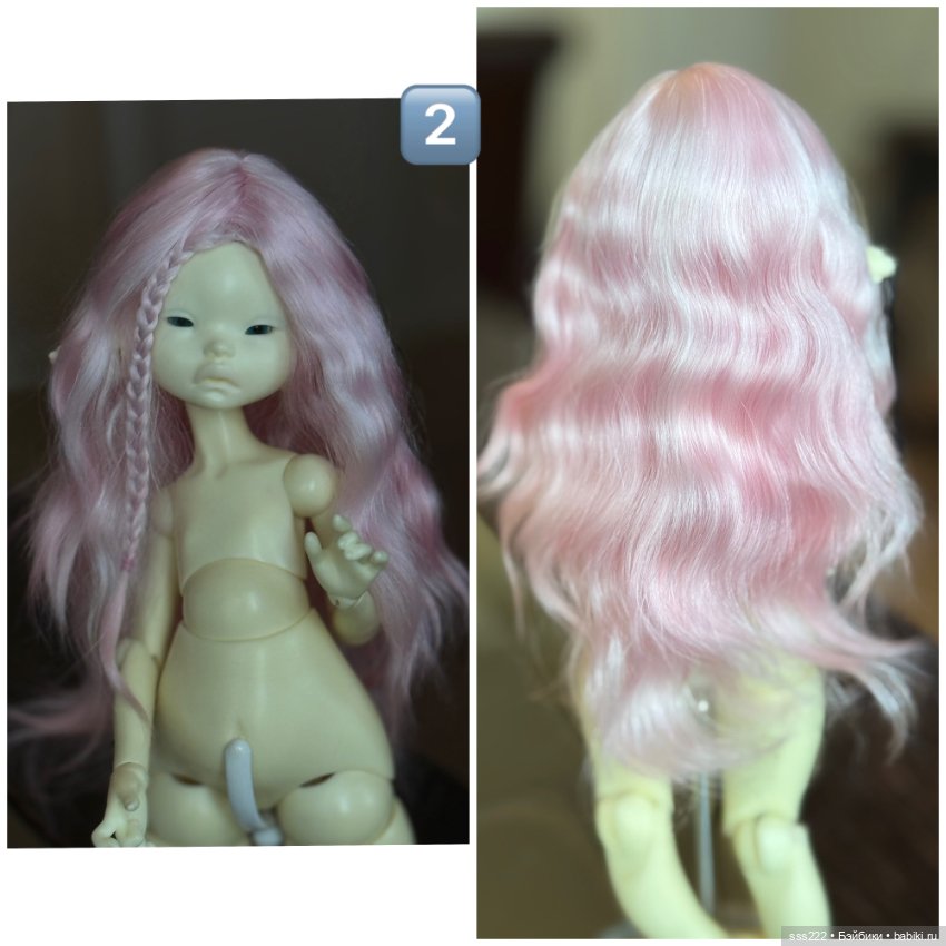Цветные парики для кукол с размером головы 5-6 (фото 4)