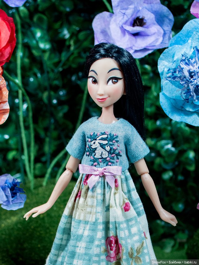 Платье "Кролик" с вышивкой для пижамных принцесс, бжд (фото 2)