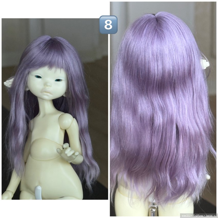 Цветные парики для кукол с размером головы 5-6