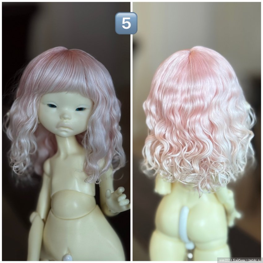 Цветные парики для кукол с размером головы 5-6 (фото 8)