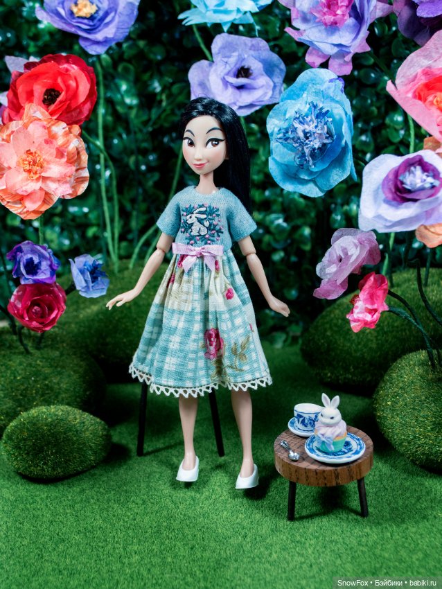 Платье "Кролик" с вышивкой для пижамных принцесс, бжд