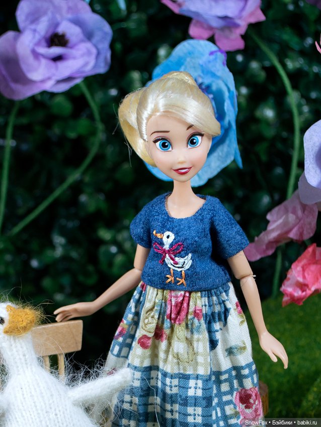 Платье "Гусь" с вышивкой для пижамных принцесс, бжд (фото 2)