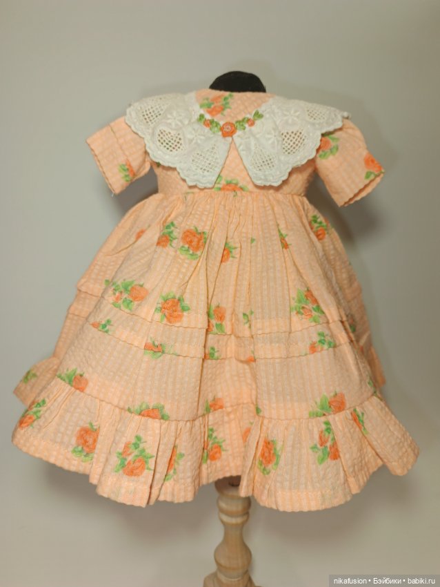 Платье на антикварную или винтажную куклу рост 32-35 см (фото 5)