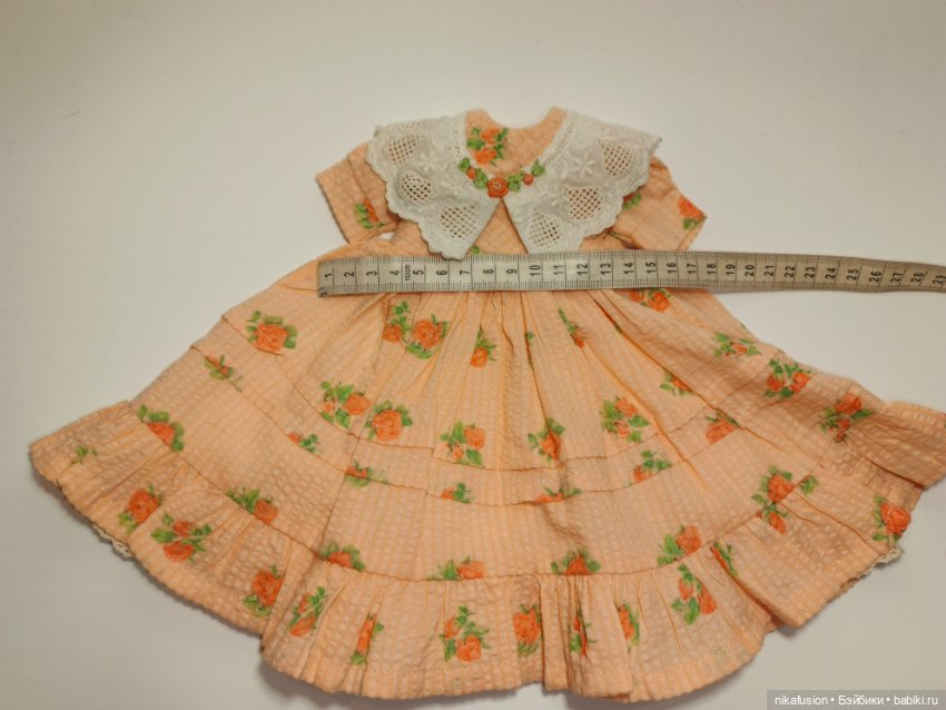 Платье на антикварную или винтажную куклу рост 32-35 см (фото 8)