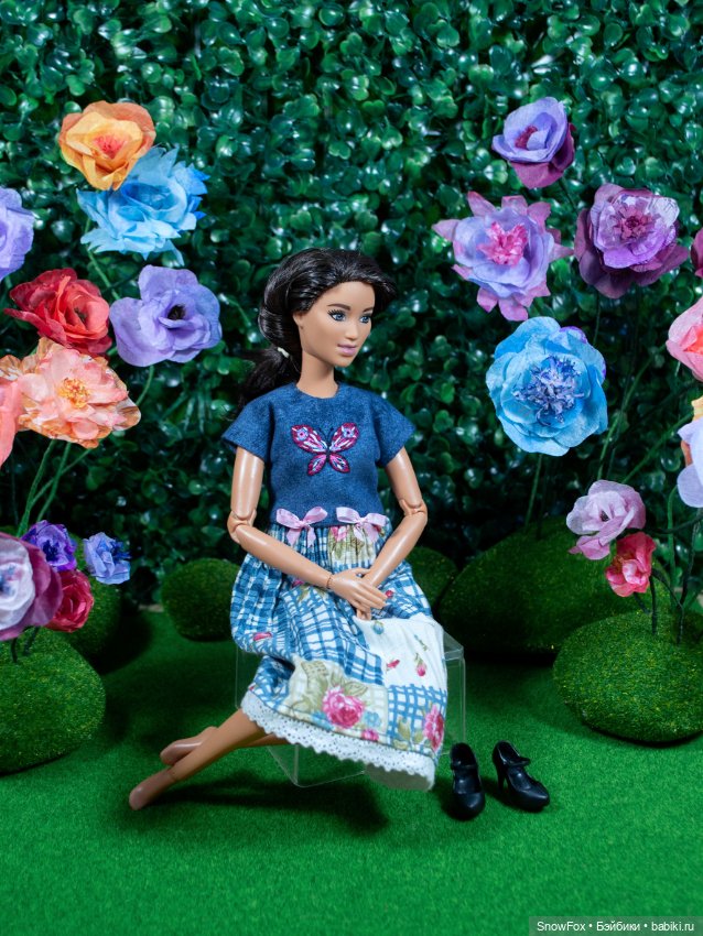 Платье "Бабочка" с вышивкой для Barbie (стандарт,высокая),bjd (фото 3)