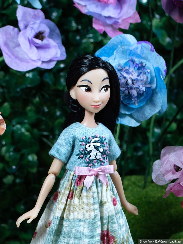 Платье "Кролик" с вышивкой для пижамных принцесс, бжд (фото 3)