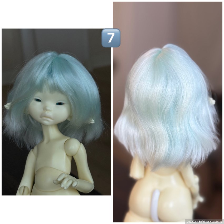 Цветные парики для кукол с размером головы 5-6 (фото 10)