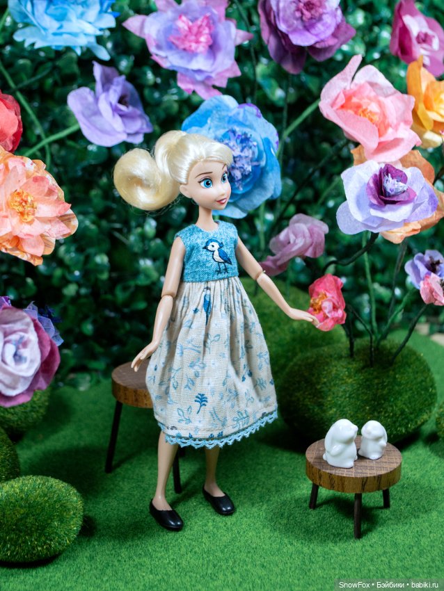 Платье "Птичка" с вышивкой для пижамных принцесс, бжд (фото 4)